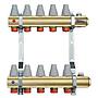 Brass distributor manifold with shut off valves
