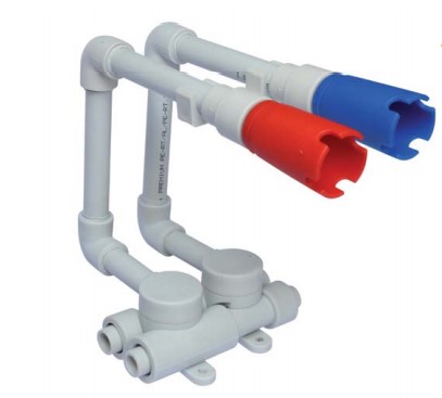 Top and side holder for PE-RT radiator